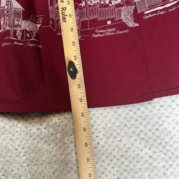 Quahog Hollow Skirt Womens XS Maroon Berry Midi Aline Wrap Tourist Sketch - Picture 11 of 11